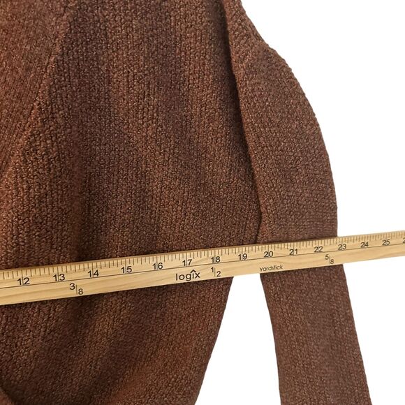 Modcloth Brown Polyester Stretchy V-Neck Wrap Sweater Size M - Picture 5 of 6